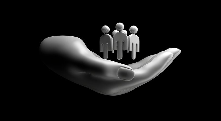Hand with people