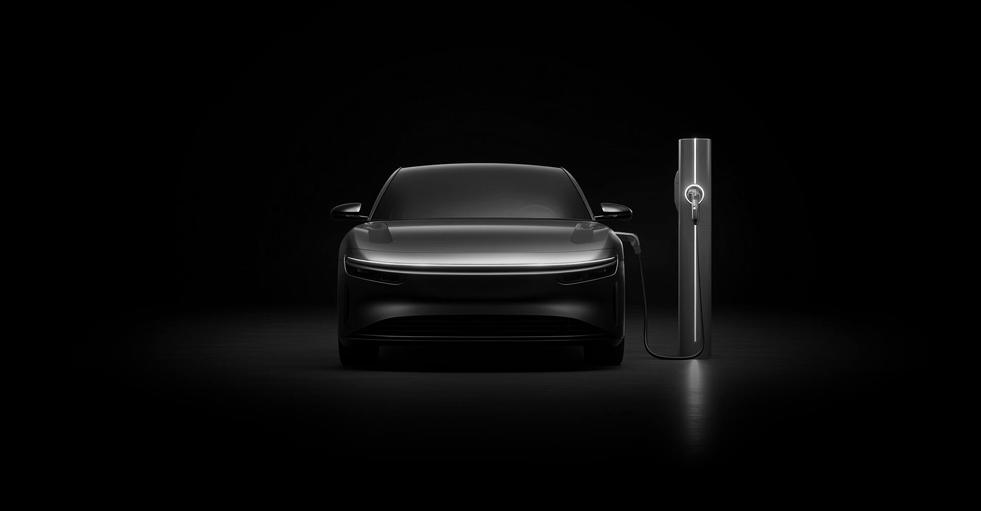 Electric vehicle at a fast-charging station