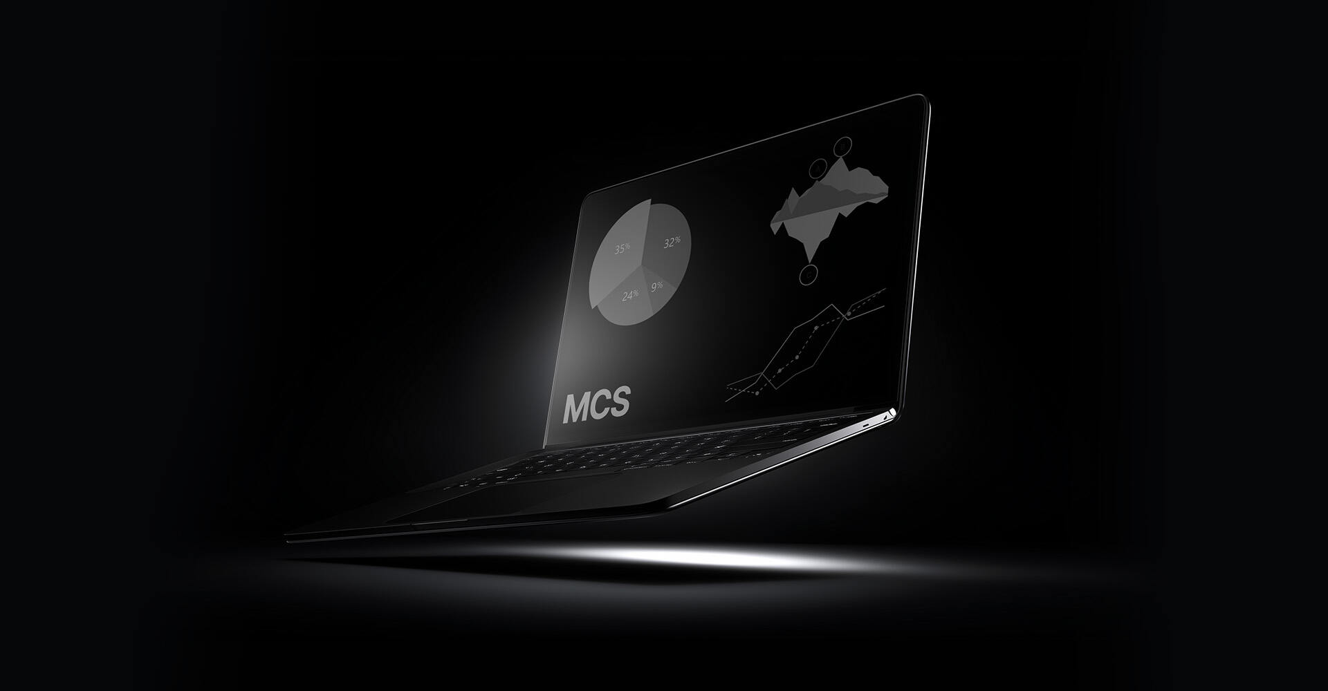 Laptop with charts